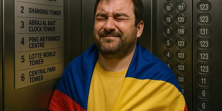 Erou! Un român s-a bășit în cele mai înalte șapte lifturi din lume fără oxigen suplimentar