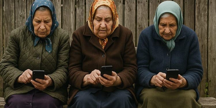 Ne pierdem tradiţiile! În loc să te întrebe al cui eşti, babele stau pe TikTok în faţa porţii