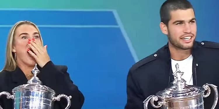 „E 9 dimineața, nu te îngrijora” » Carlos Alcaraz, galant după gafa făcută de Aryna Sabalenka într-o emisiune