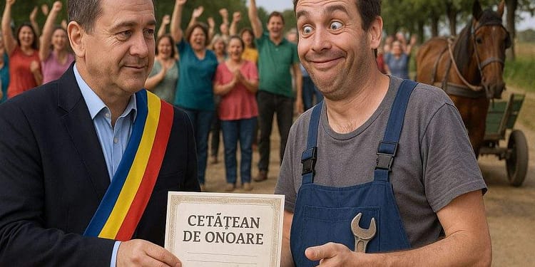 Braşoveanul care a încurcat ţeava de apă cu aia de gaz, numit cetăţean de onoare în Caracal
