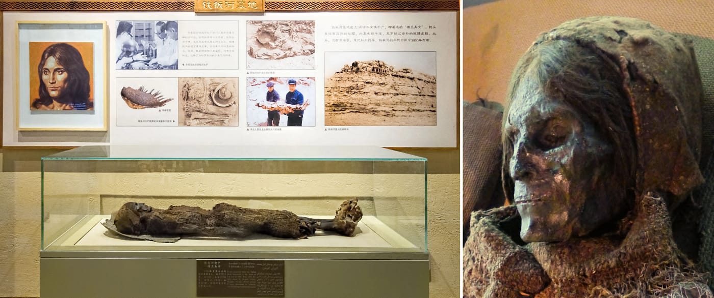 „Frumusețea din Loulan” una dintre cele mai faimoase mumii din bazinul Tarim FOTO wikipedia