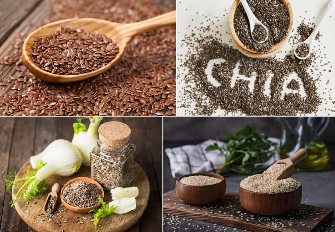 Colaj semințe de in, chia, fenicul și susan pentru digestie sănătoasă Sursă DMS