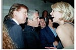 Poze cu Donald Trump înconjurat de femei și prezervative cu chipul republicanului din controversatul dosar Epstein, publicate de democrați