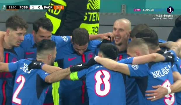 Juri Cisotti a deschis scorul în FCSB -albaștrii, în avantaj