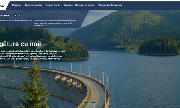 Hidroelectrica a pregătit aproape 1 milion de euro pentru o nouă pagină web. Actuala are 7 ani vechime și a rămas fără mentenanță