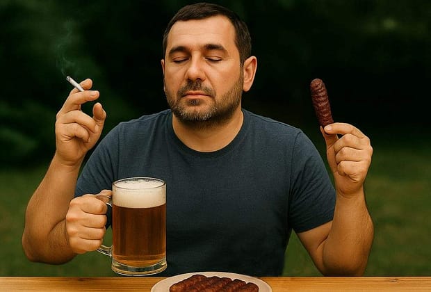 Unui român i-a crescut o a treia mână, ca să poată țină berea, micii și țigara deodată
