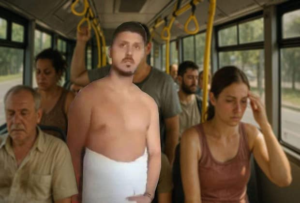 În autobuzele STB e atât de cald încât mulți bucureșteni urcă doar în prosop