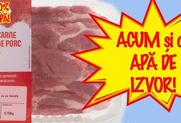 Specialiștii recomandă pentru hidratare carnea de porc din magazine: conține minim 50% apă