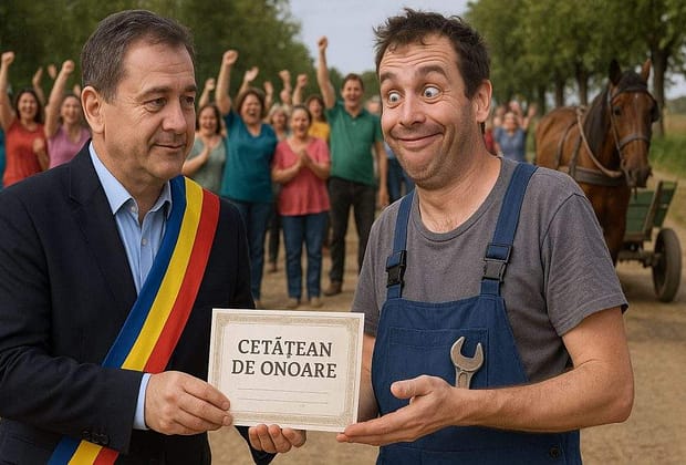 Braşoveanul care a încurcat ţeava de apă cu aia de gaz, numit cetăţean de onoare în Caracal