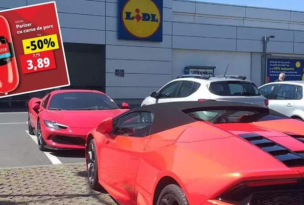 Bătaie la Lidl între şoferul cu Lamborghini şi ăla cu Ferrari pe ultimul parizer redus cu 50%