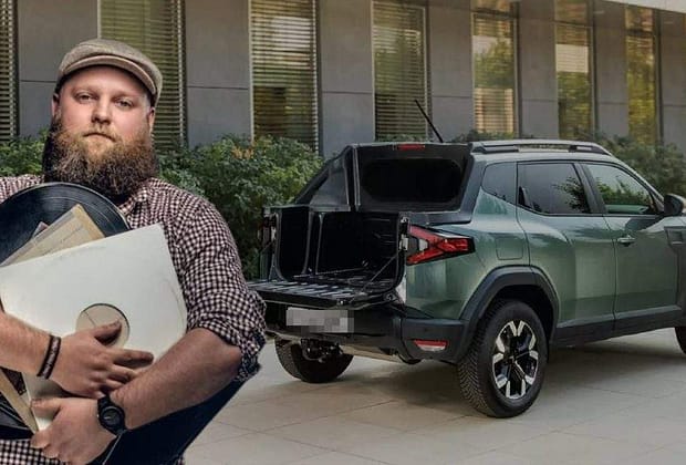 Un hipster şi-a cumpărat noul Duster Pick-Up dar nu găseşte unde se pun discurile