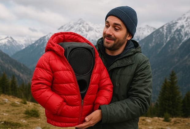 Ca să nu-i înghețe boxa pe munte, un român i-a cumpărat o geacă