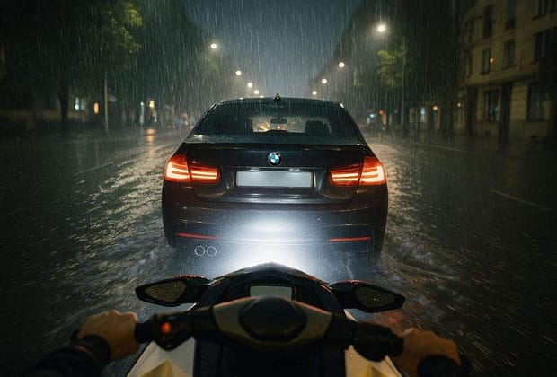 Cocalar cu BMW, umilință supremă în trafic: a primit flash-uri de la un cocalar cu jet ski