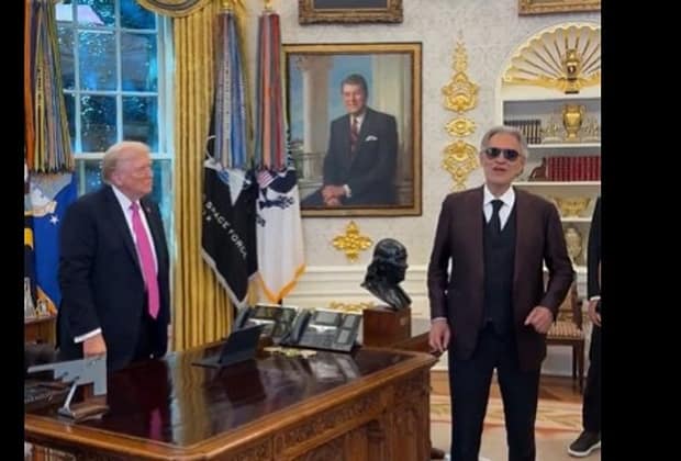 Andrea Bocelli i-a cântat lui Trump „Time to Say Goodbye”, în Biroul Oval. Momentul a devenit viral
