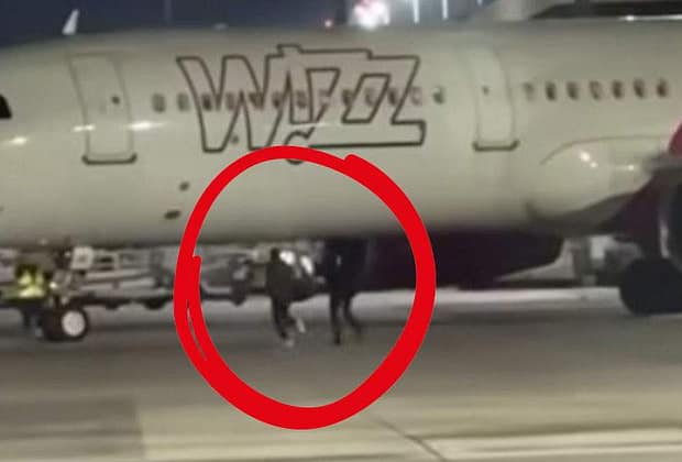 Vidul din capul românilor care au alergat pe pistă, la un pas să aspire avionul cu totul