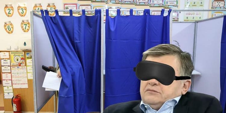 Previzibil. Crin Antonescu a adormit în cabina de vot și n-a ieșit nici după 8 ore
