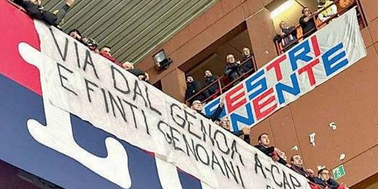 Mesaj de susținere la stadion pentru Dan Șucu » Bannerul suporterilor lui Genoa la meciul cu Milan