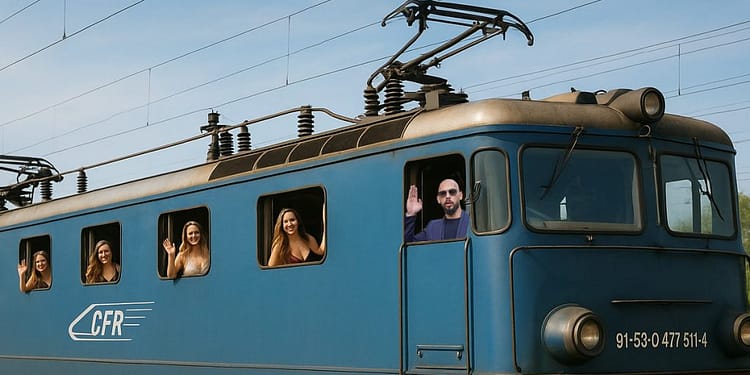 România prădată! Frații Tate au părăsit țara cu un tren plin de videochatiste