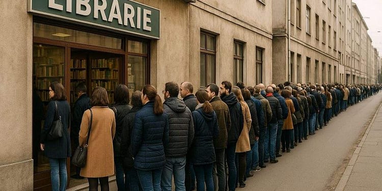 Noul Münchhausen! Un român susține că la librăria lui e coadă mai mare decât la șaormăria de lângă