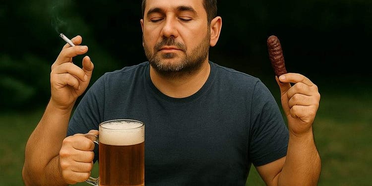 Unui român i-a crescut o a treia mână, ca să poată țină berea, micii și țigara deodată