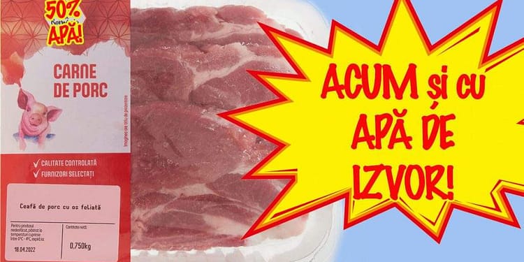 Specialiștii recomandă pentru hidratare carnea de porc din magazine: conține minim 50% apă