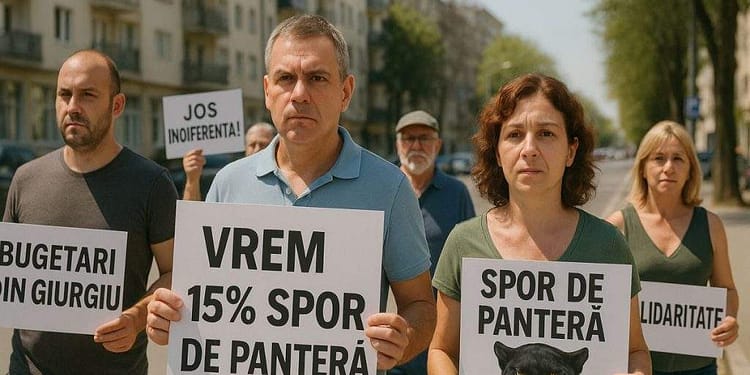 Bugetarii din Giurgiu ies în stradă să ceară 15% spor de panteră