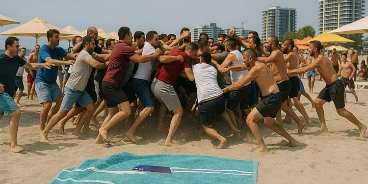 Prea puţini turişti! 40 de hoţi s-au bătut pe un telefon lăsat pe prosop în Mamaia