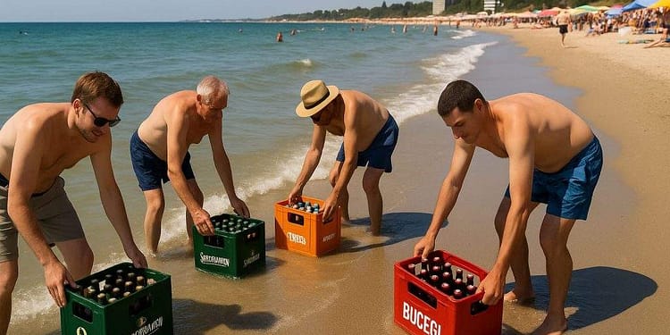 Apa mării, în sfârşit utilă după ce s-a răcit brusc. Avem unde să ţinem berile