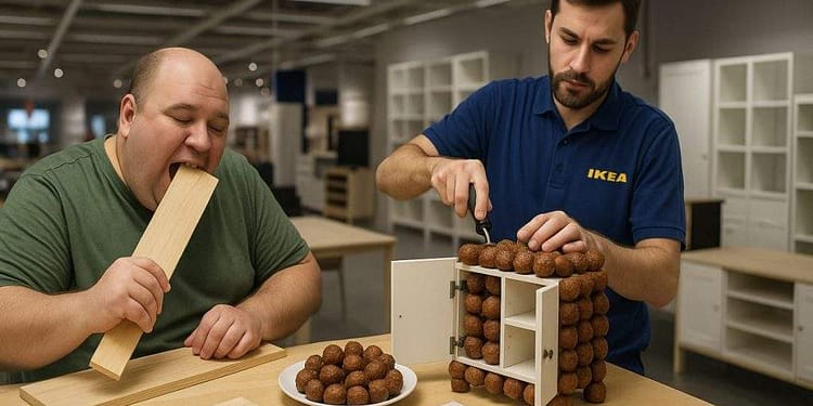 IKEA Caracal, un succes! S-au mâncat 900 de scânduri și s-au montat 70 de dulapuri din chiftele