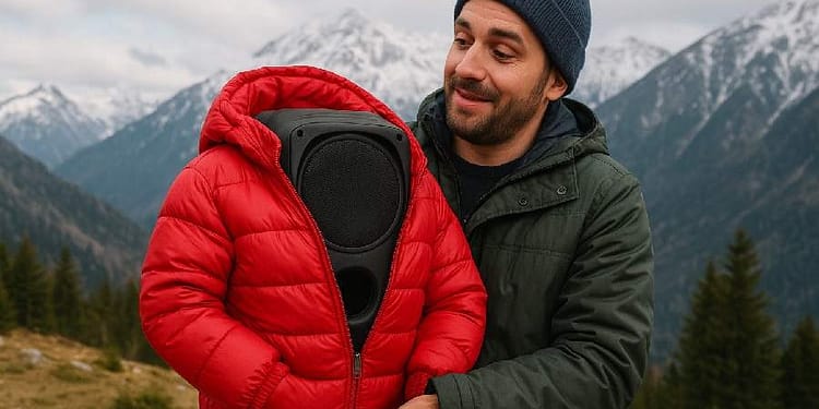 Ca să nu-i înghețe boxa pe munte, un român i-a cumpărat o geacă